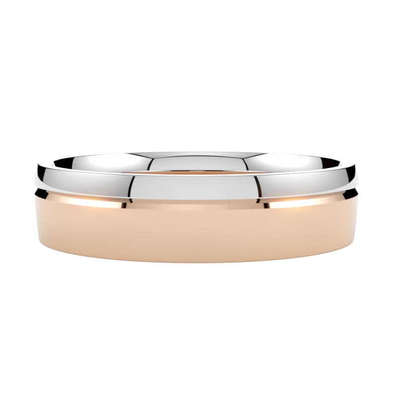 Klasyczna półokrągła obrączka ślubna wielokolorowa ze złota różowo-białego